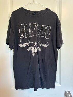 Hot Topic Black Danzig Skull Graphic Tee